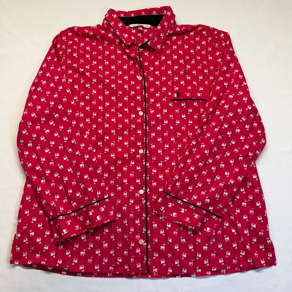 Victoria's Secret XL Pink Reindeer Pajama Set Christmas Modal Lounge Set Holiday - Picture 3 of 14